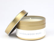 Sandalwood Musk Gold Tin Candle