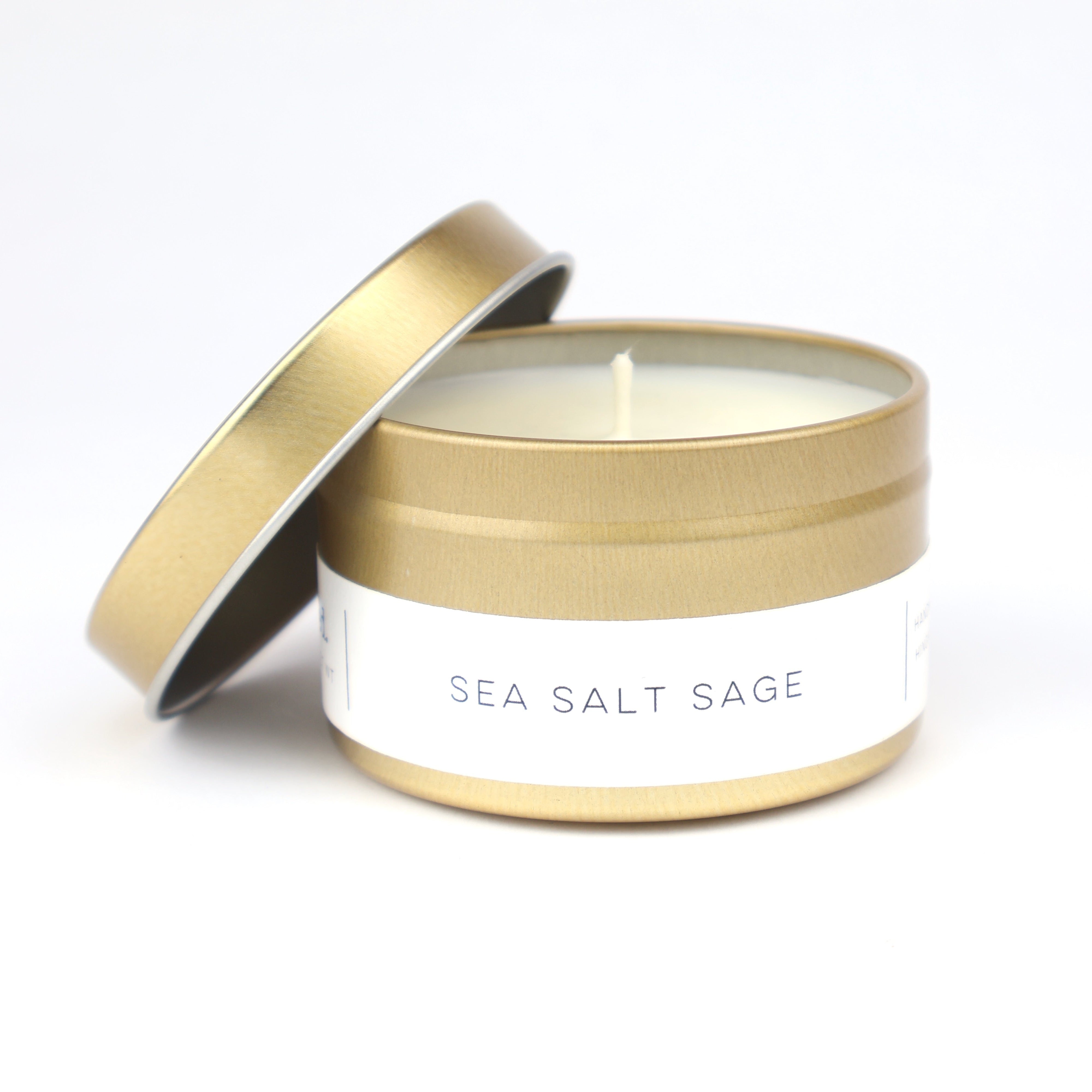 Sea Salt Sage Gold Tin Candle
