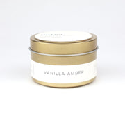 Vanilla Amber Gold Tin Candle