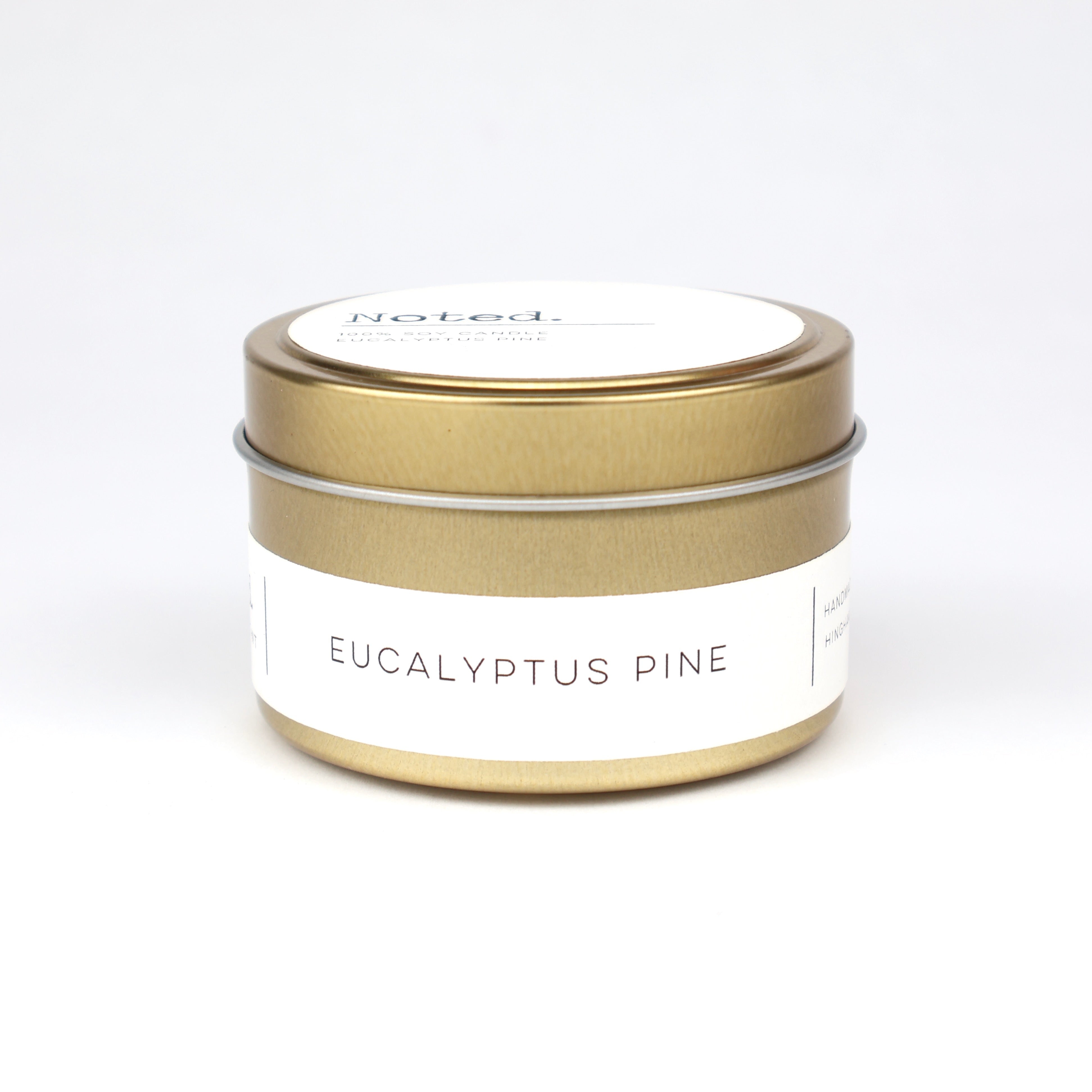 Eucalyptus Pine Gold Tin Candle