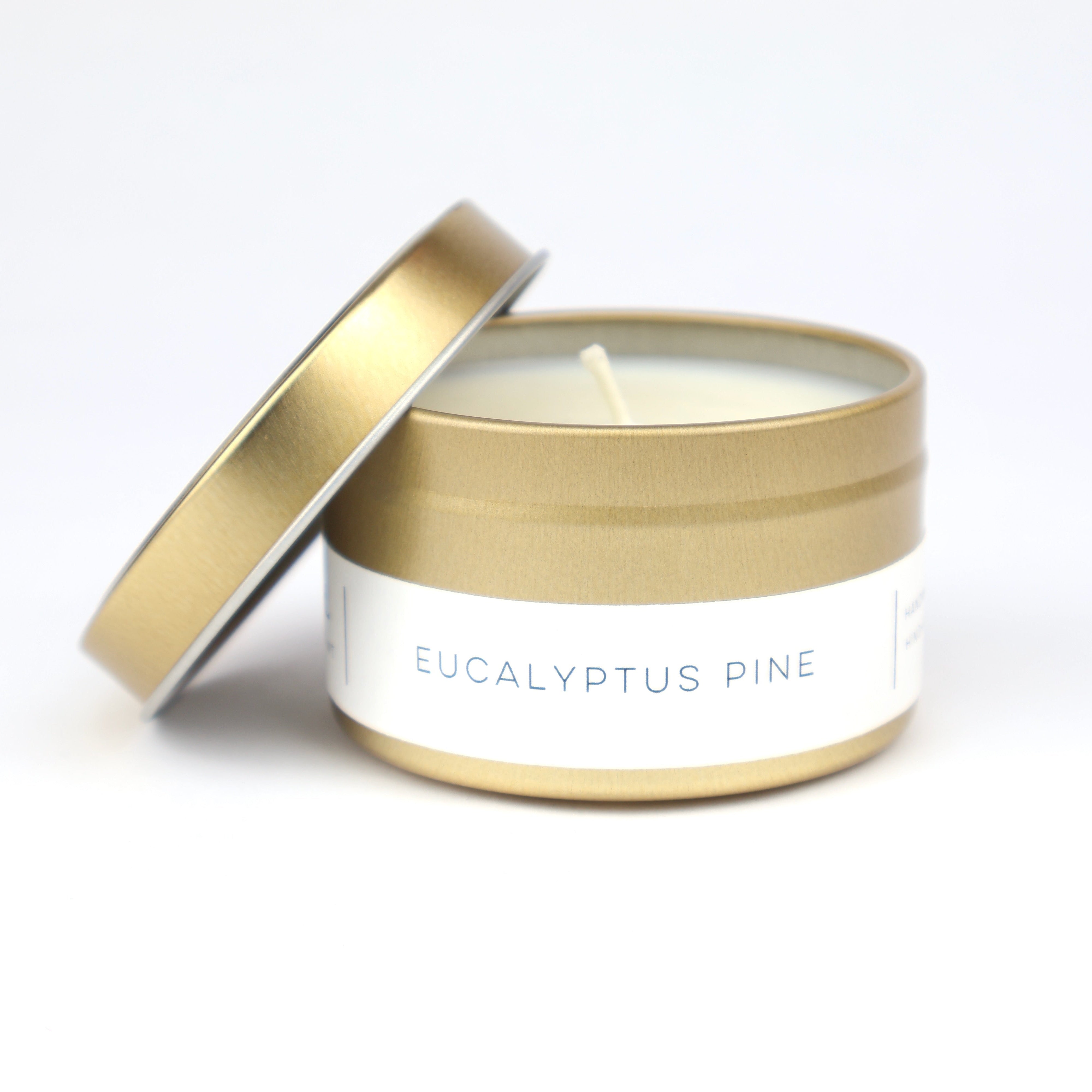 Eucalyptus Pine Gold Tin Candle