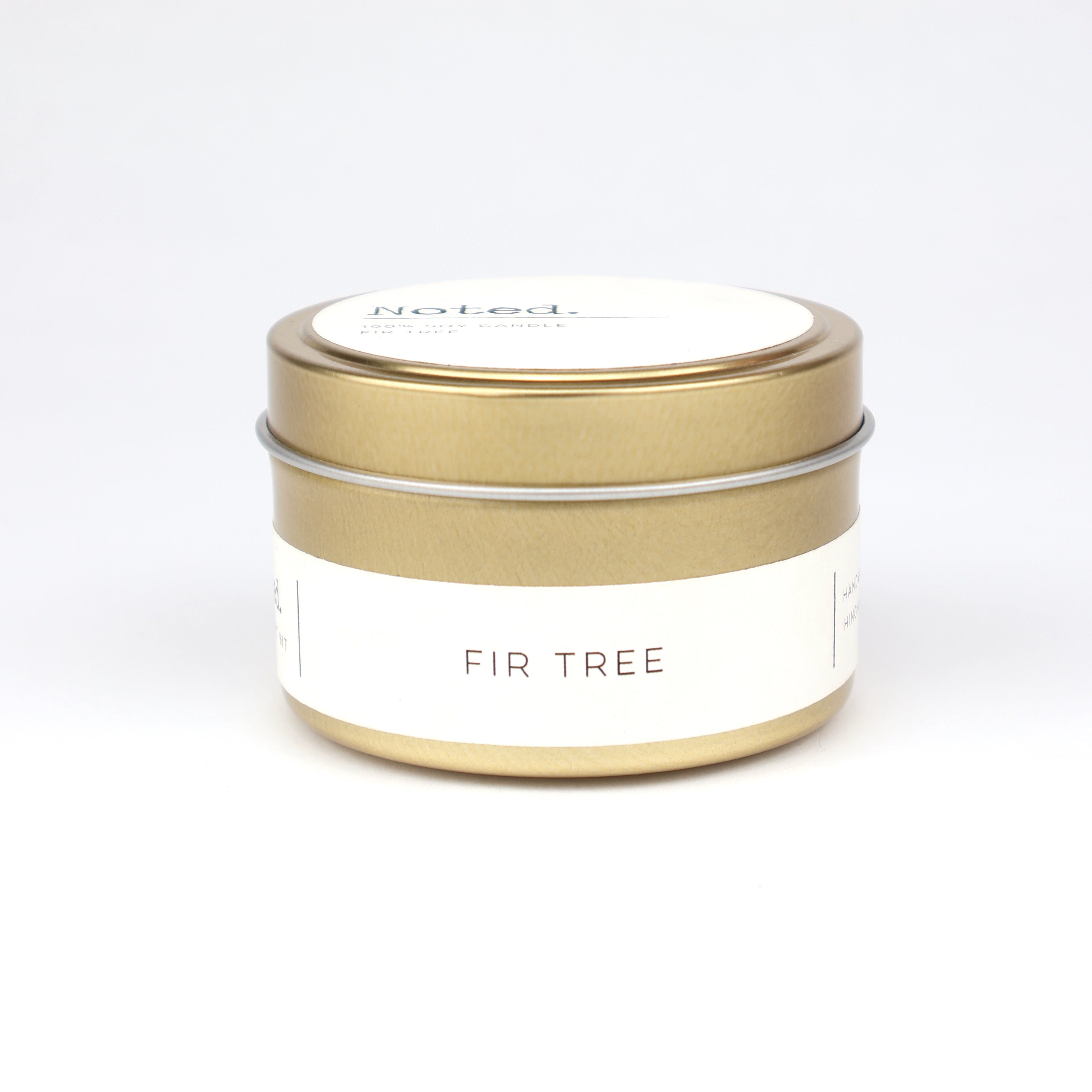 Fir Tree Gold Tin Candle