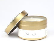 Fir Tree Gold Tin Candle