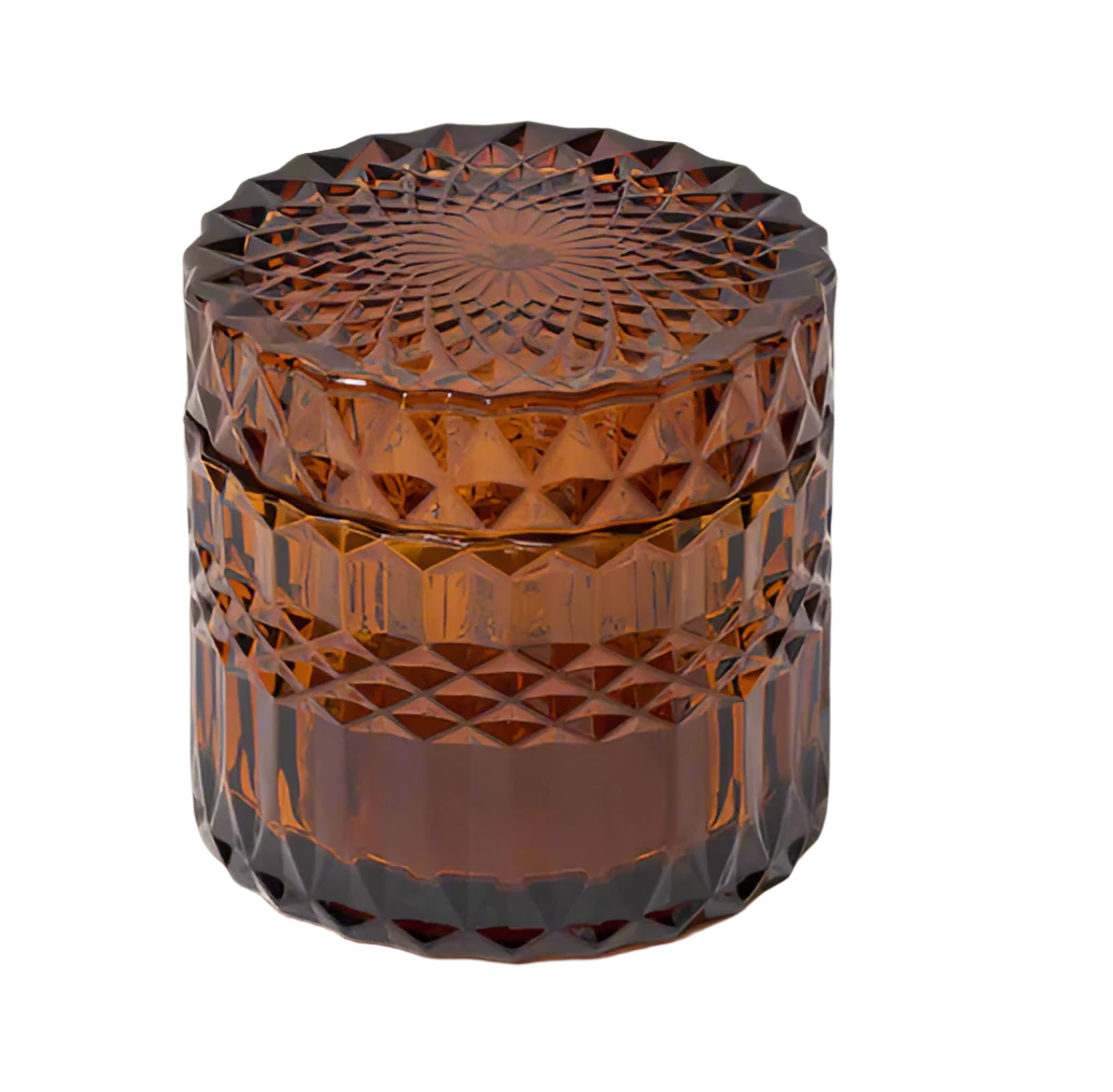 Mulled Cider Candle in Amber Crystal Vessel