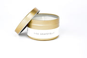 Pink Grapefruit Gold Tin Candle