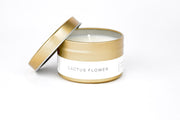 Cactus Flower Gold Tin Candle