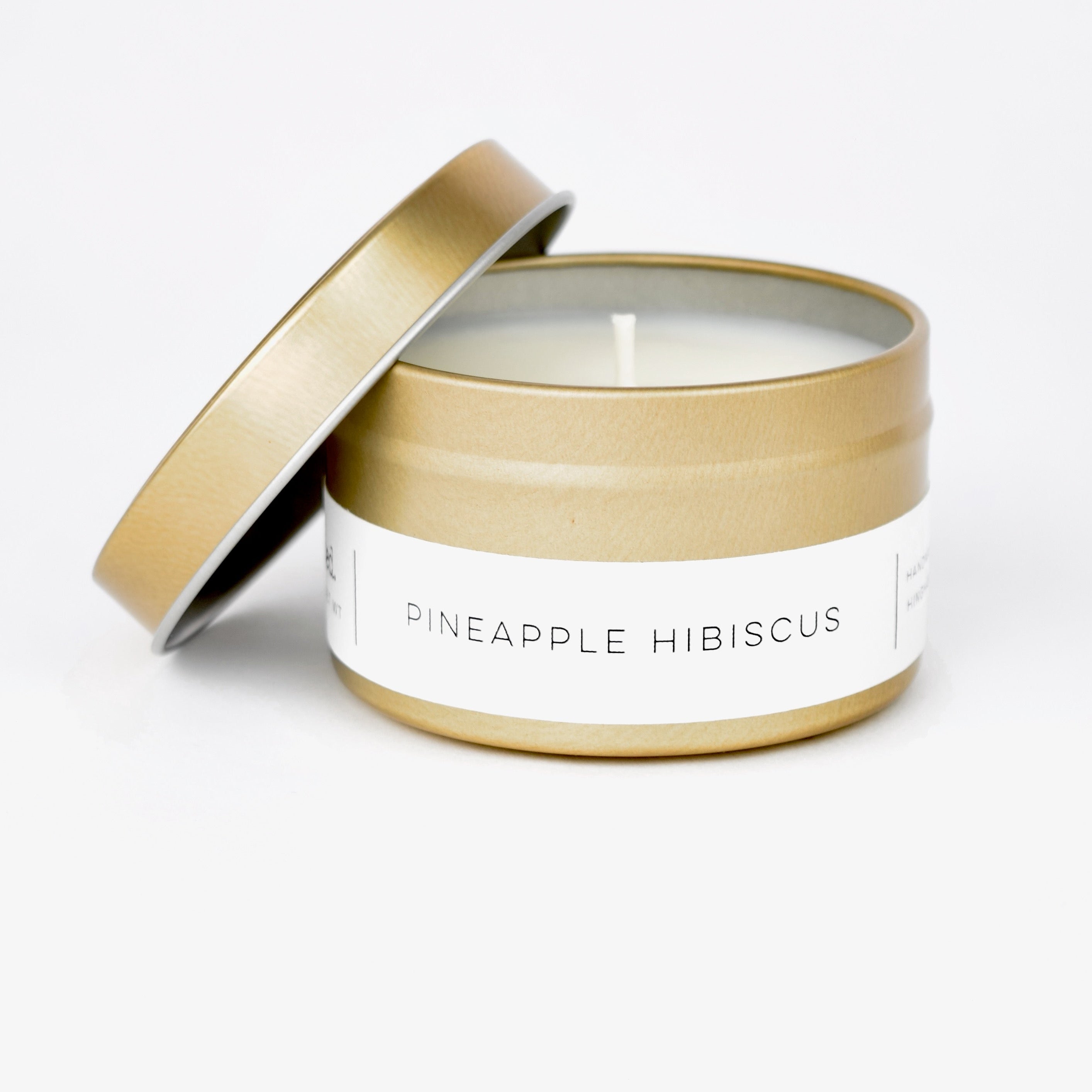 Pineapple Hibiscus Gold Tin Candle