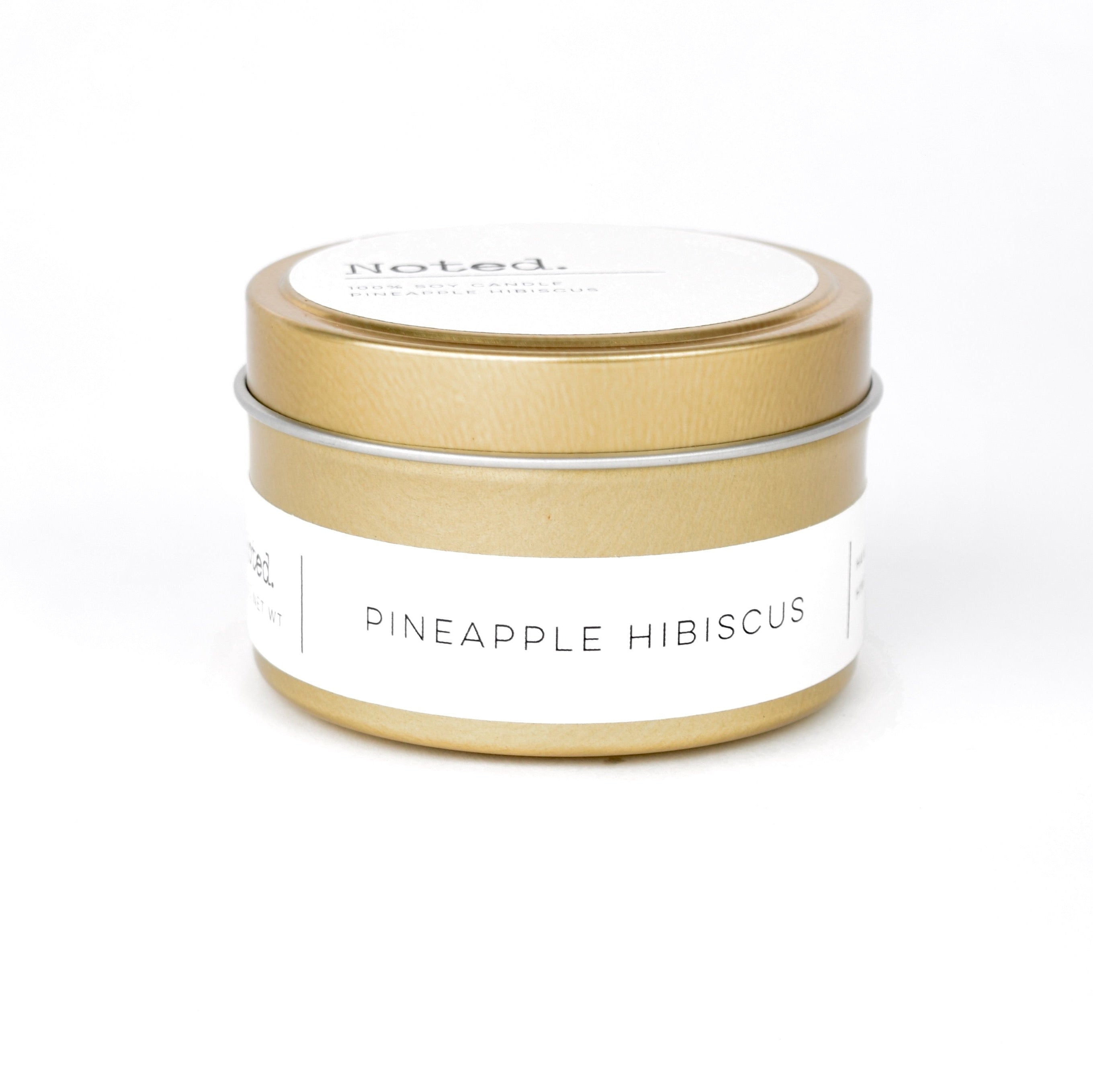 Pineapple Hibiscus Gold Tin Candle