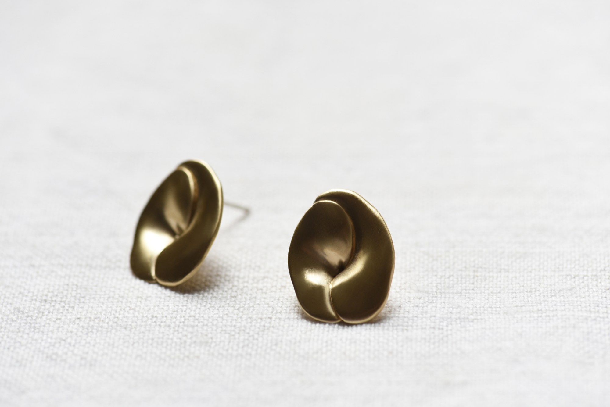 Smooth Brass Stud Earrings