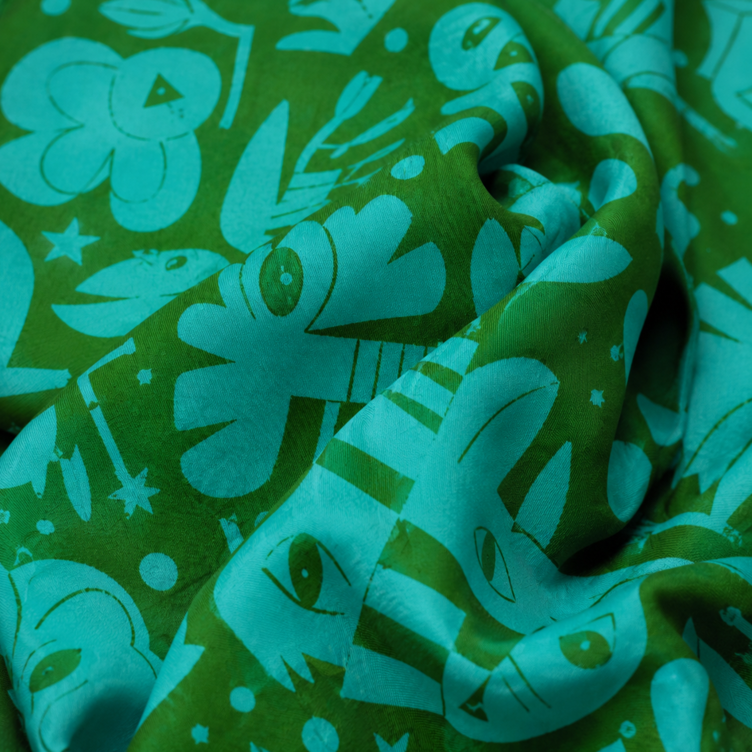 Night Pollinators 100% Silk Scarf Bandana