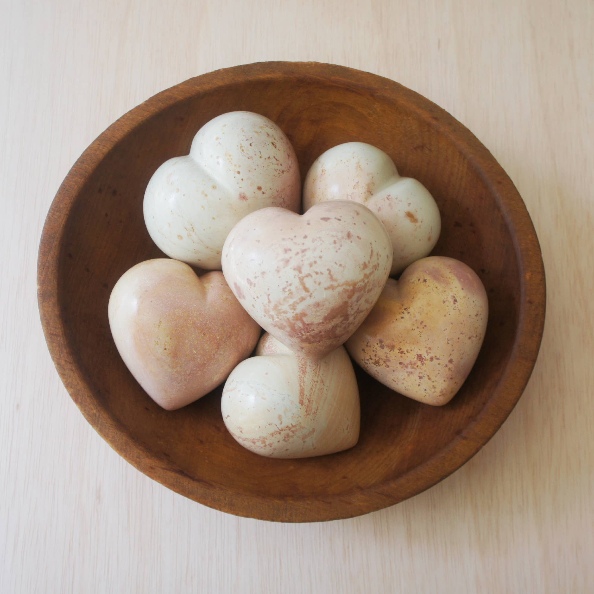 Carved Natural Stone Hearts