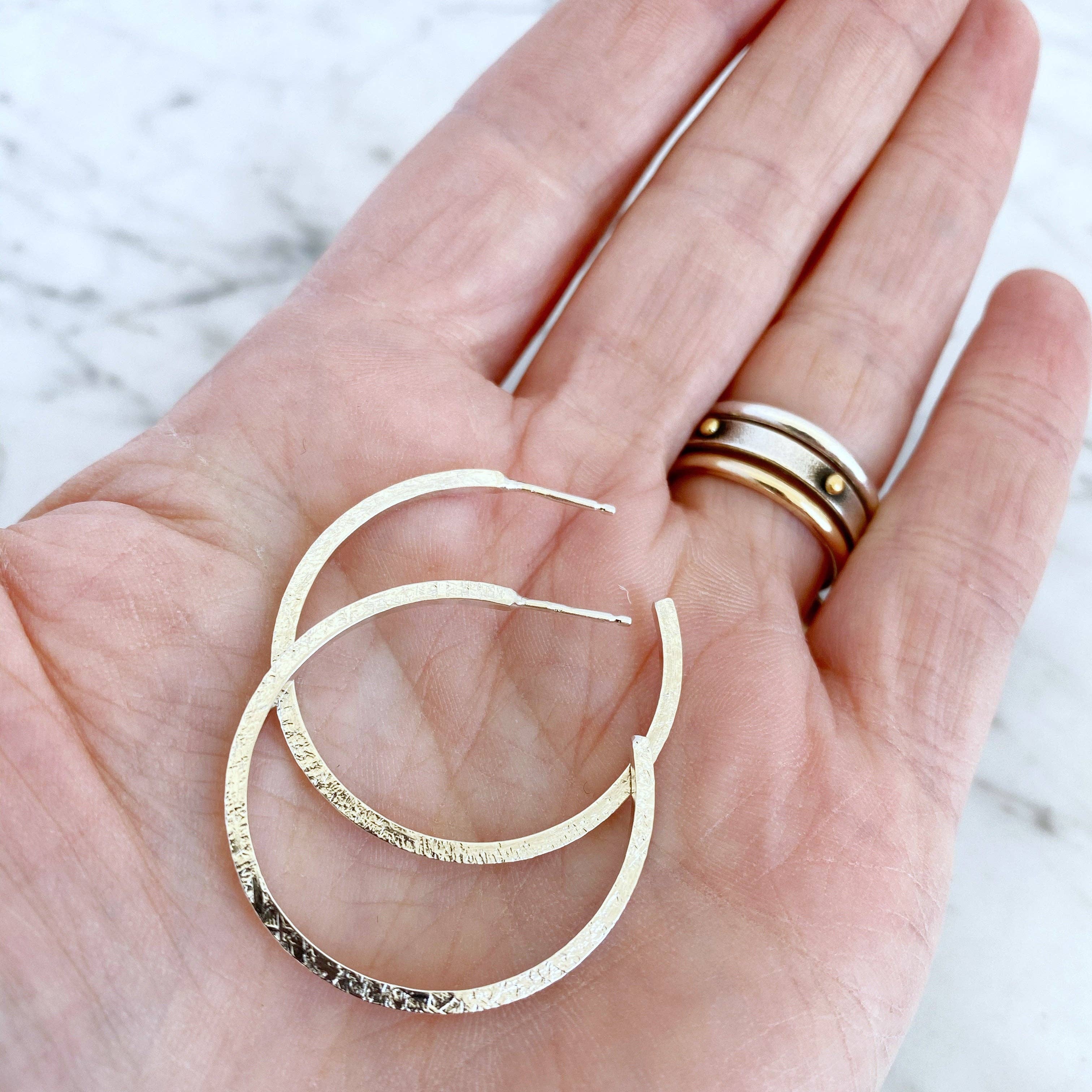 Thin Line Hoops: Large / 14K Yellow Gold Fill