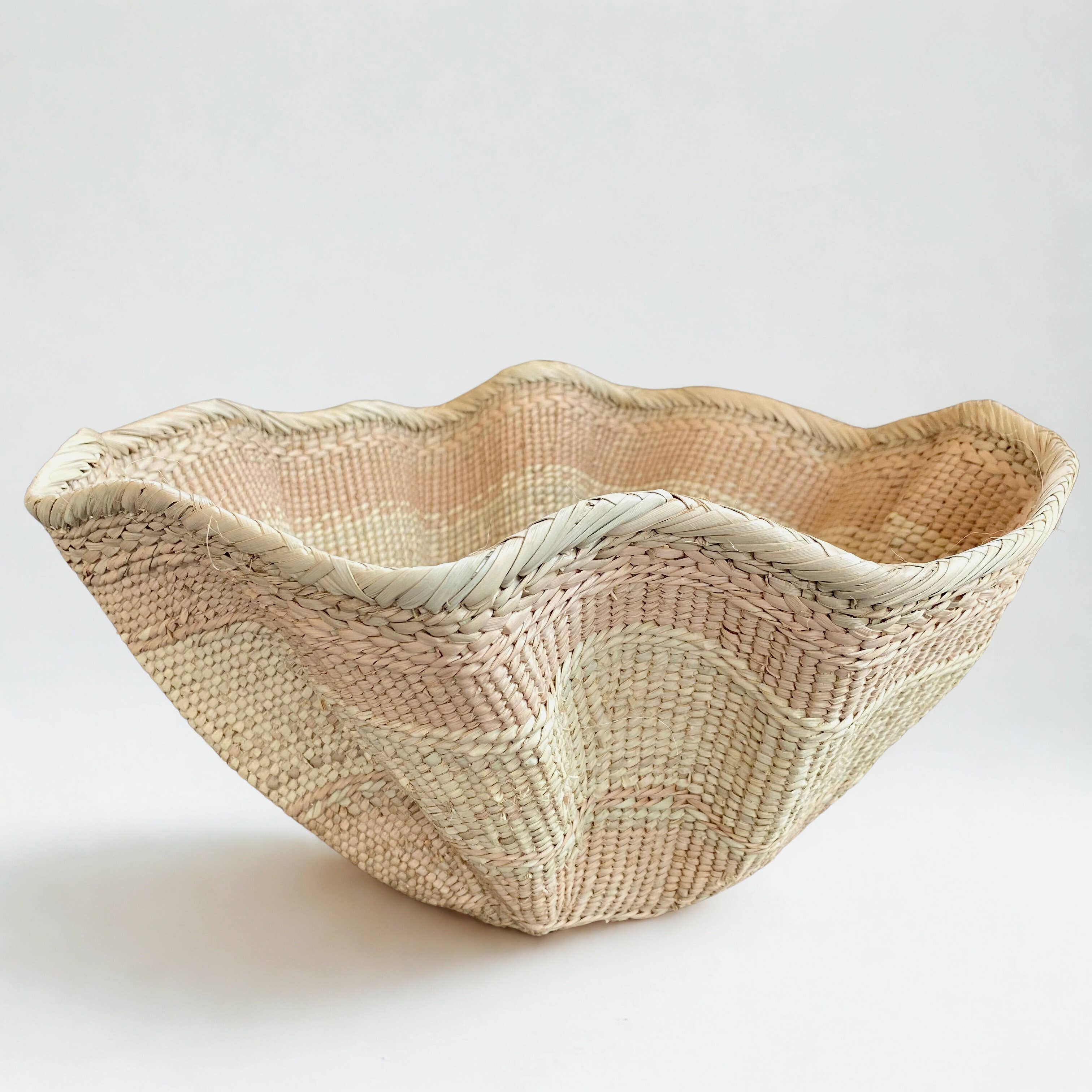 Rippled Palm Leaf Basket