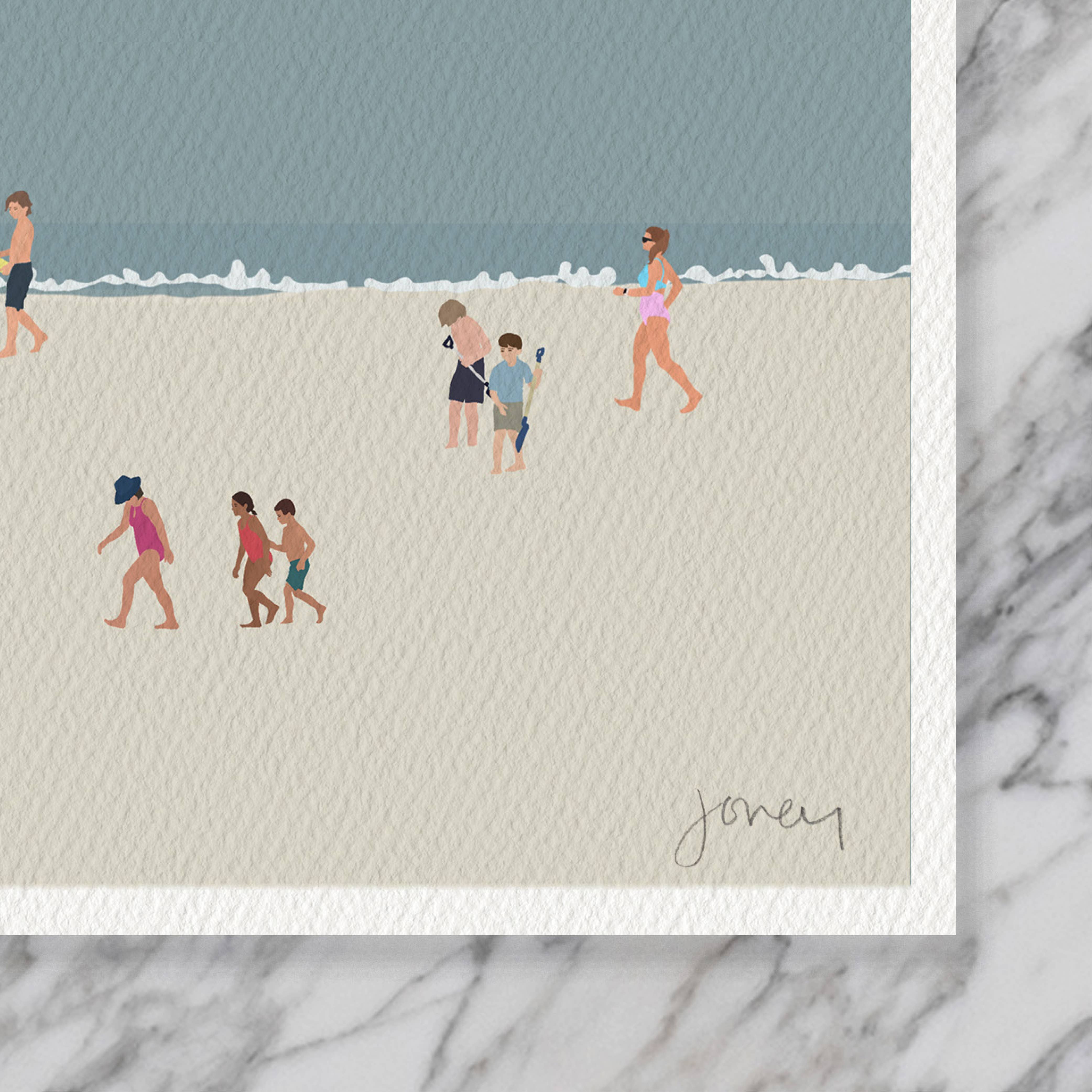 Horizontal Beach Scene Art Print 8"x10"