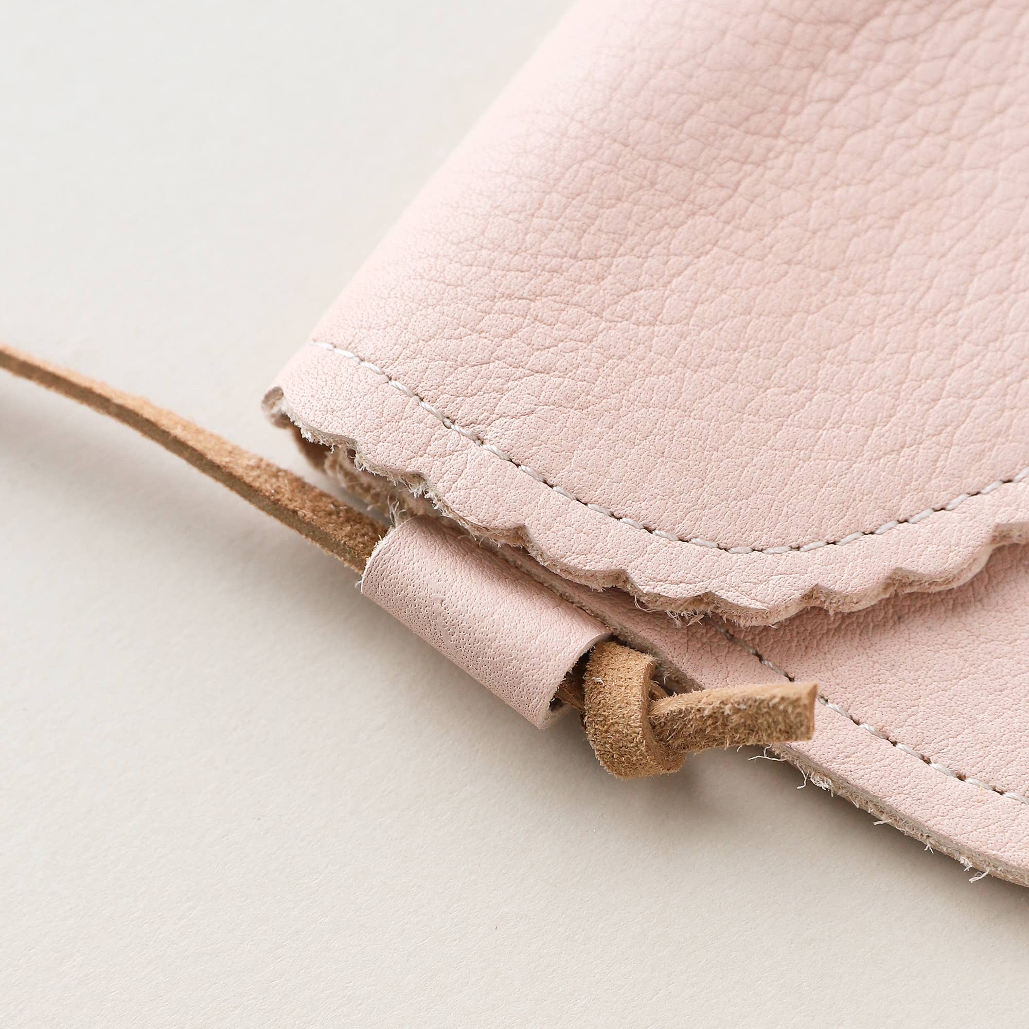 Blush Little Girl Scalloped Leather Purse