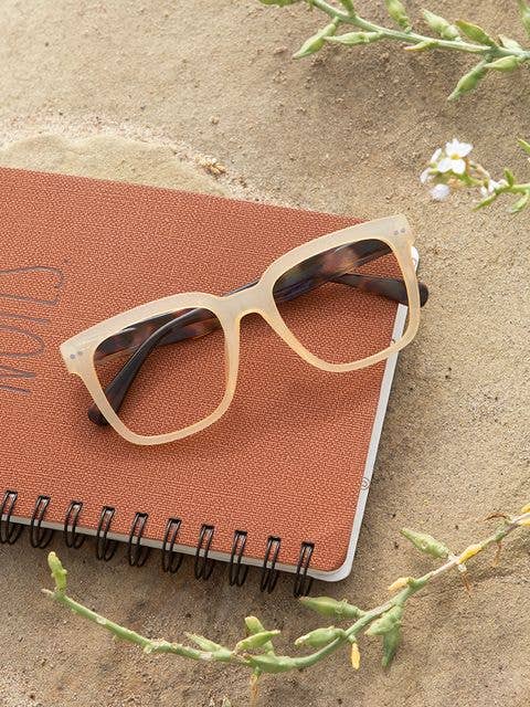 Beige/Red Turquoise Eco-Friendly Blue Light Reading Glasses