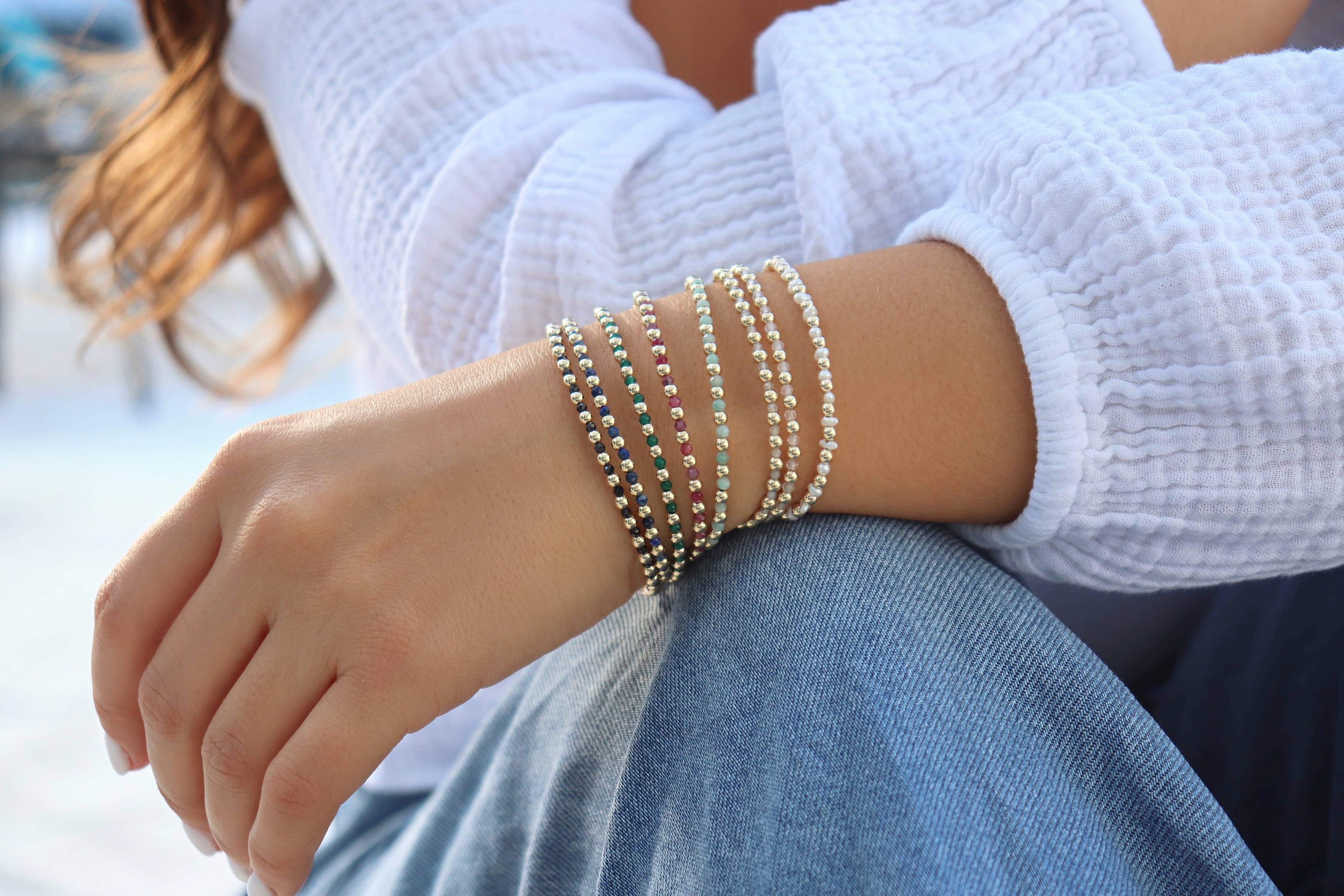 Claire Bracelet - Handmade Beaded Gemstones and 14k Gold Fill