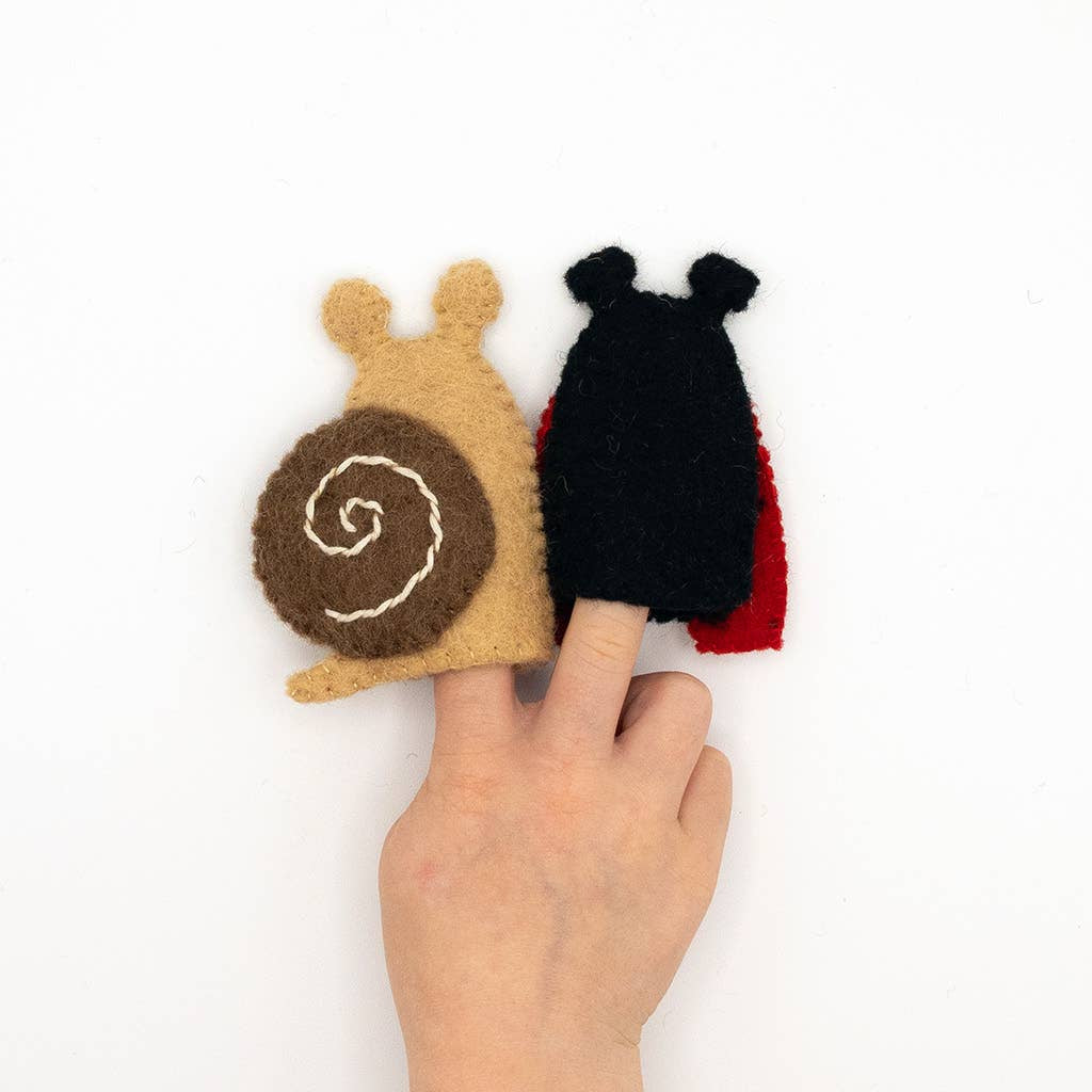 Ladybug and Snail Finger Puppets