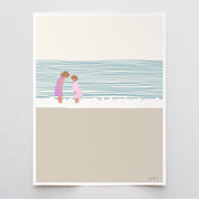 Sisters on the Beach Art Print 8"x10"