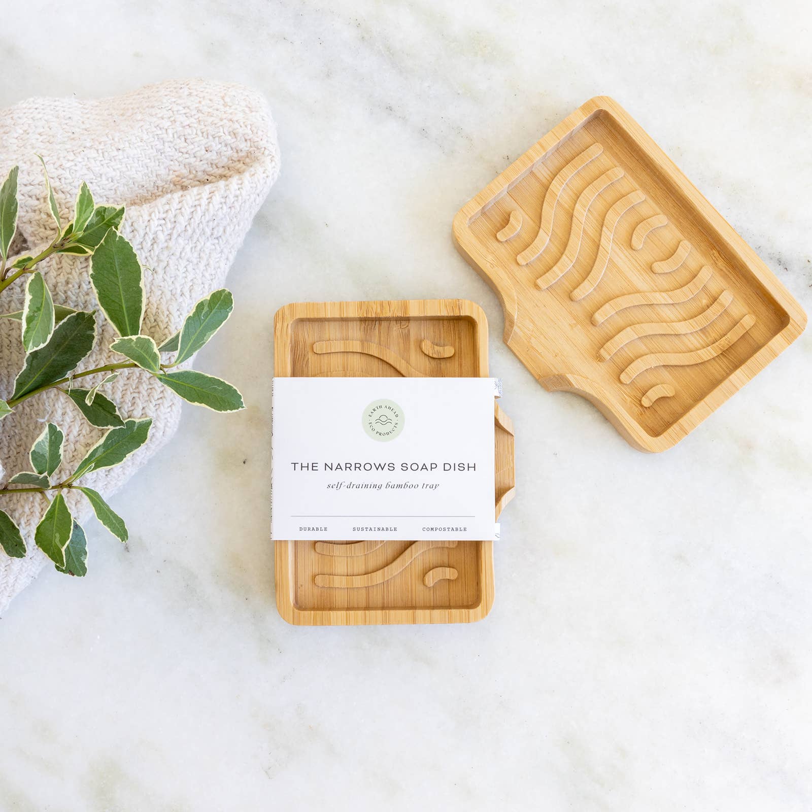 Self Draining Bamboo Soap Dish