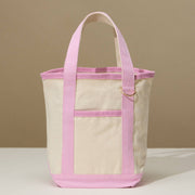 Pink Medium Cotton Canvas Tote Bag