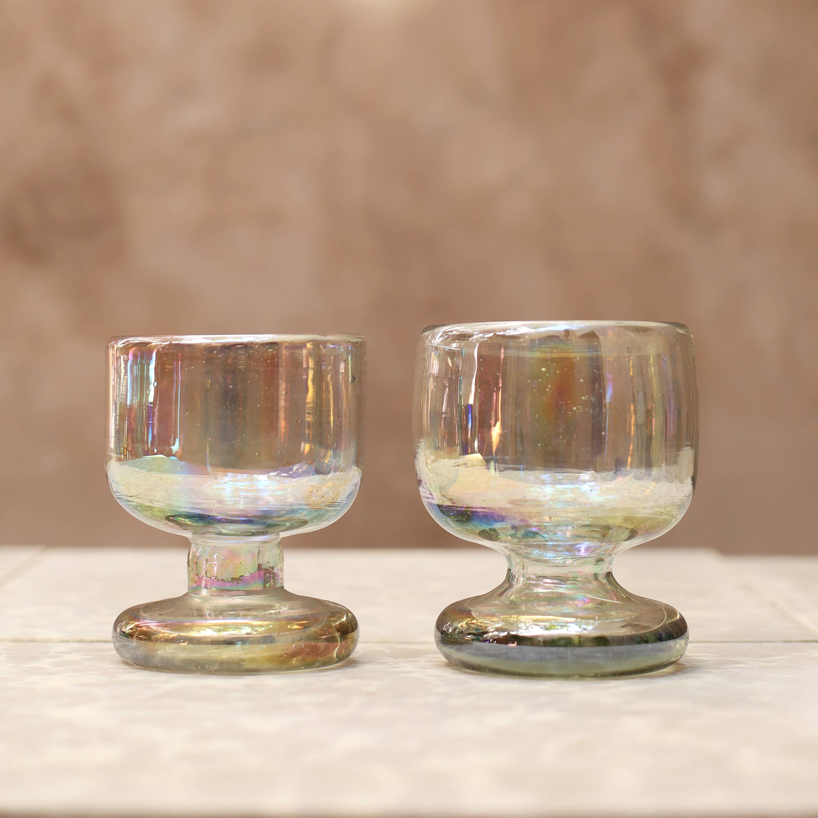 Hand Blown Opal Glass Copa 7oz
