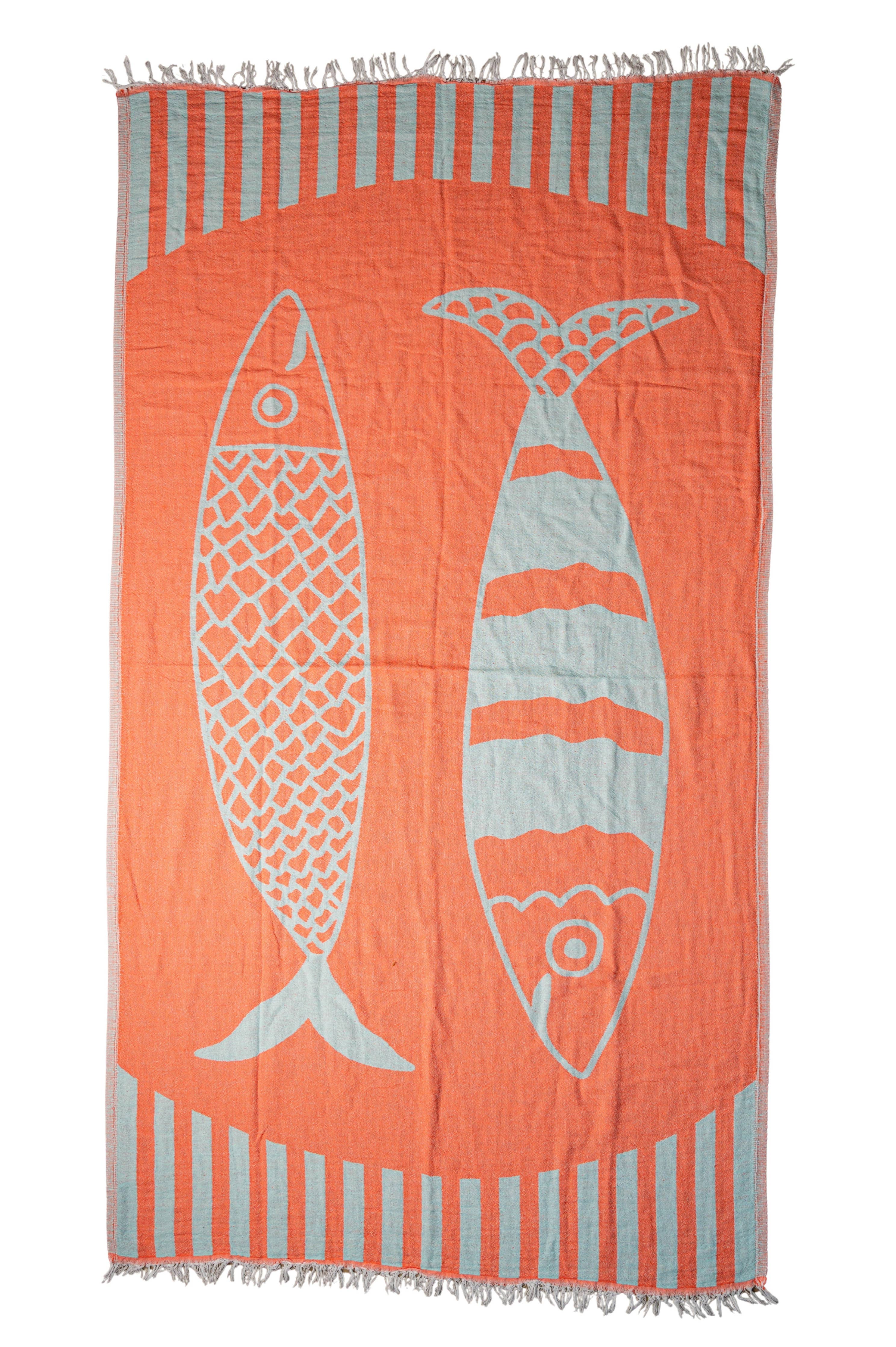 Sardine Beach Towel - Orange/Mint
