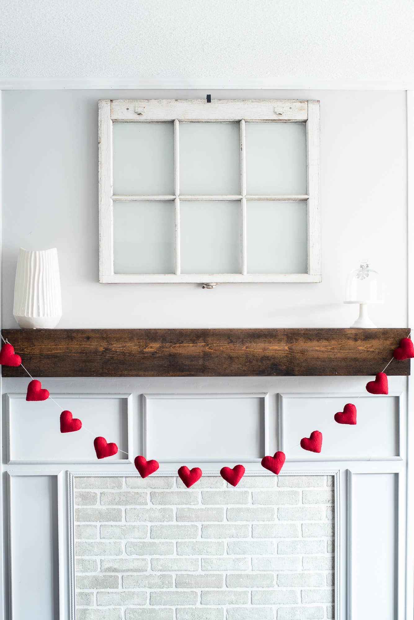 Red Hearts Handmade Wool Felt Garland