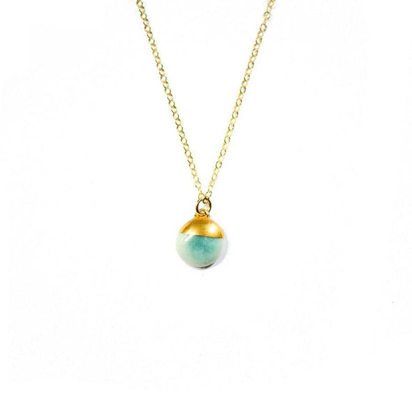 Aqua Dipped Buoy Necklace