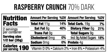 Raspberry Crunch Dark Chocolate Bar