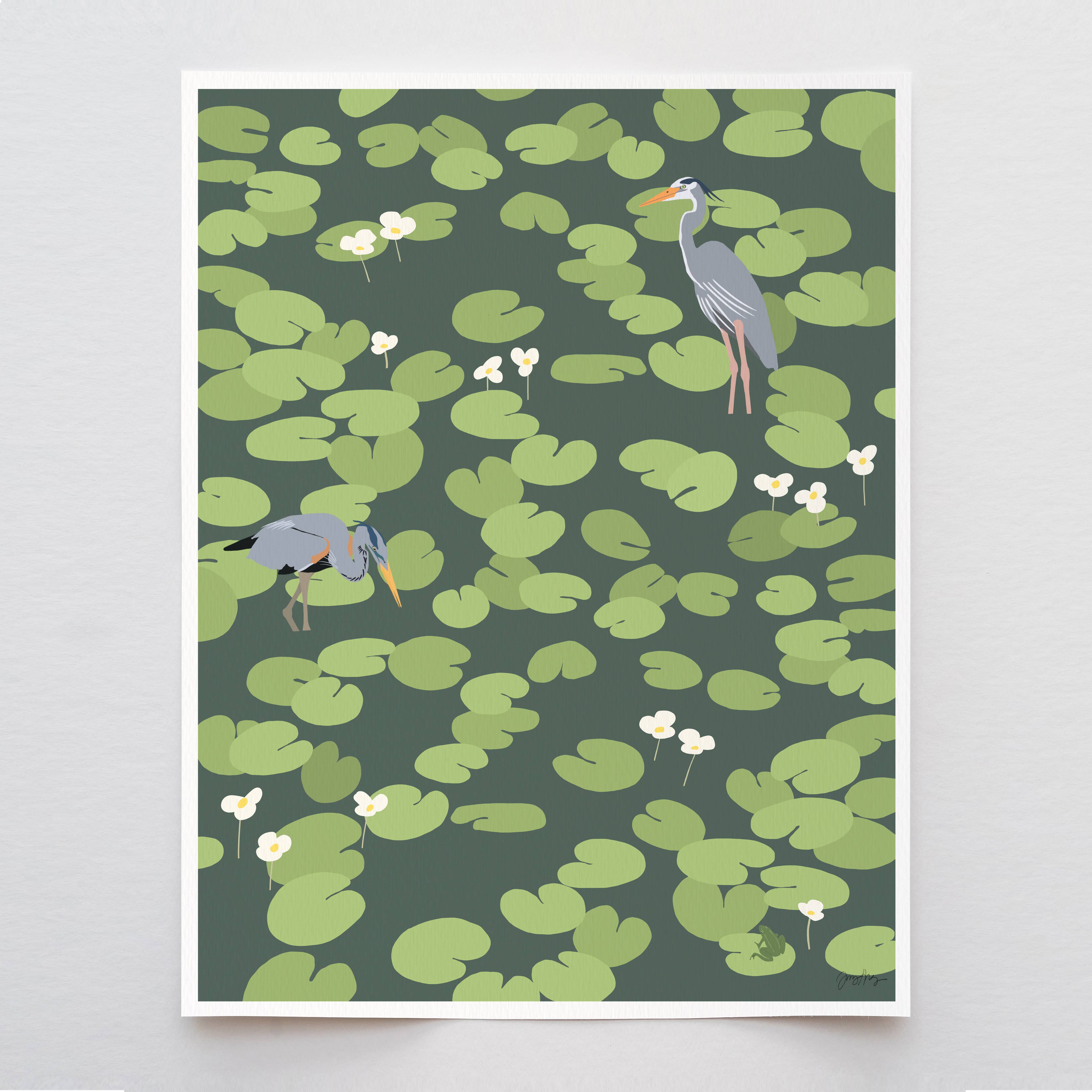 Great Blue Heron Art Print 8"x10"