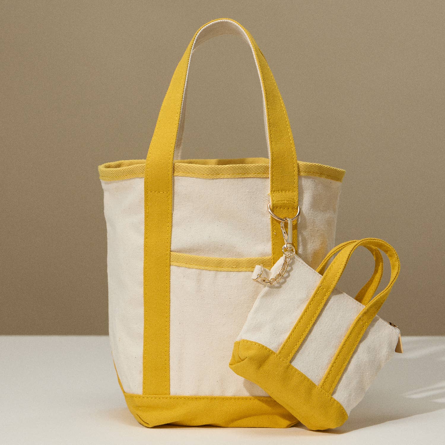 Mustard Cotton Canvas Tote Bag