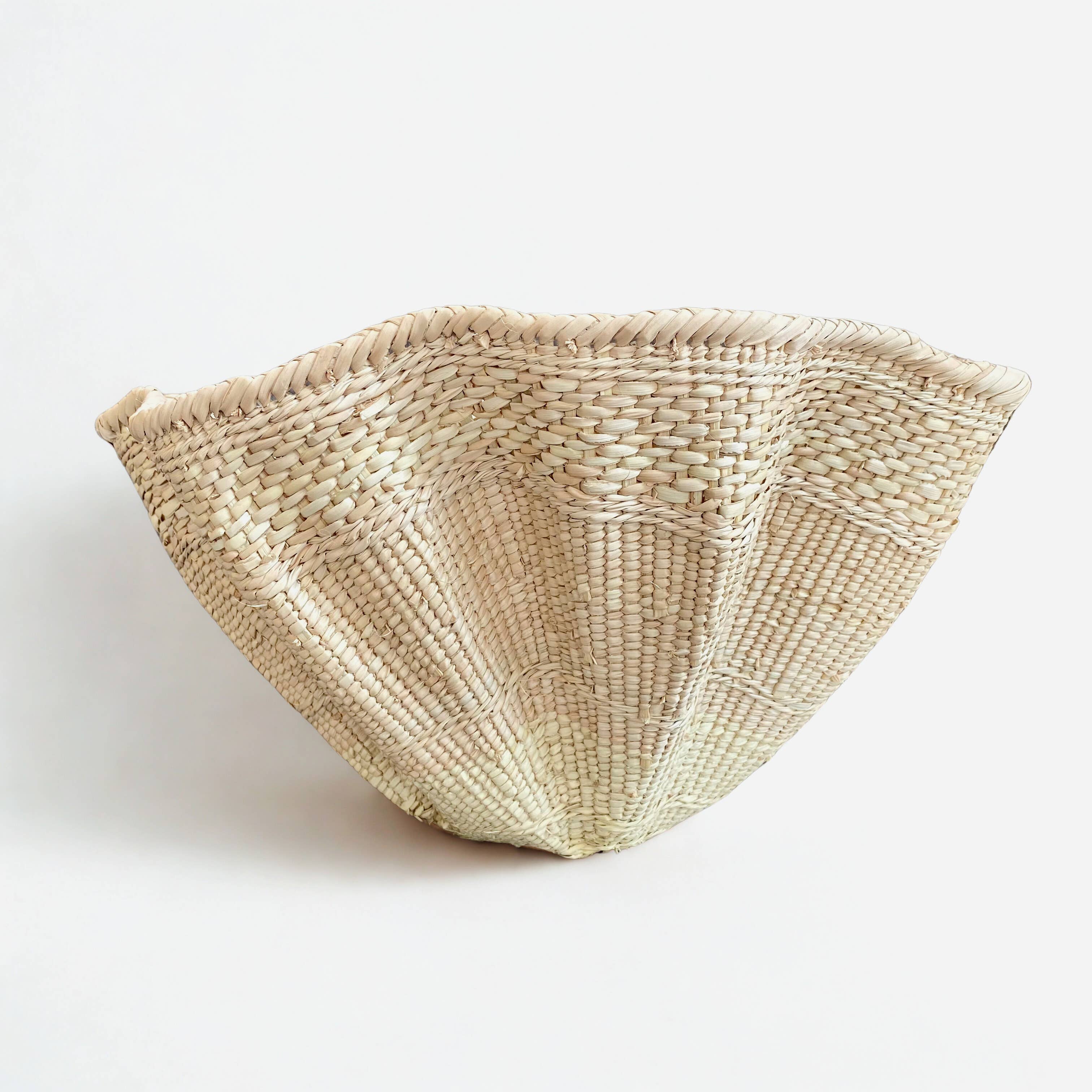Rippled Palm Leaf Basket