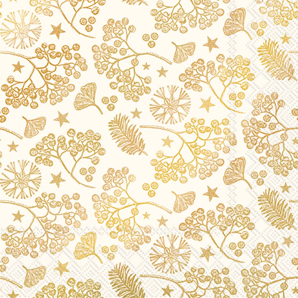 Gold Branches Paper Cocktail Napkins 20 pack