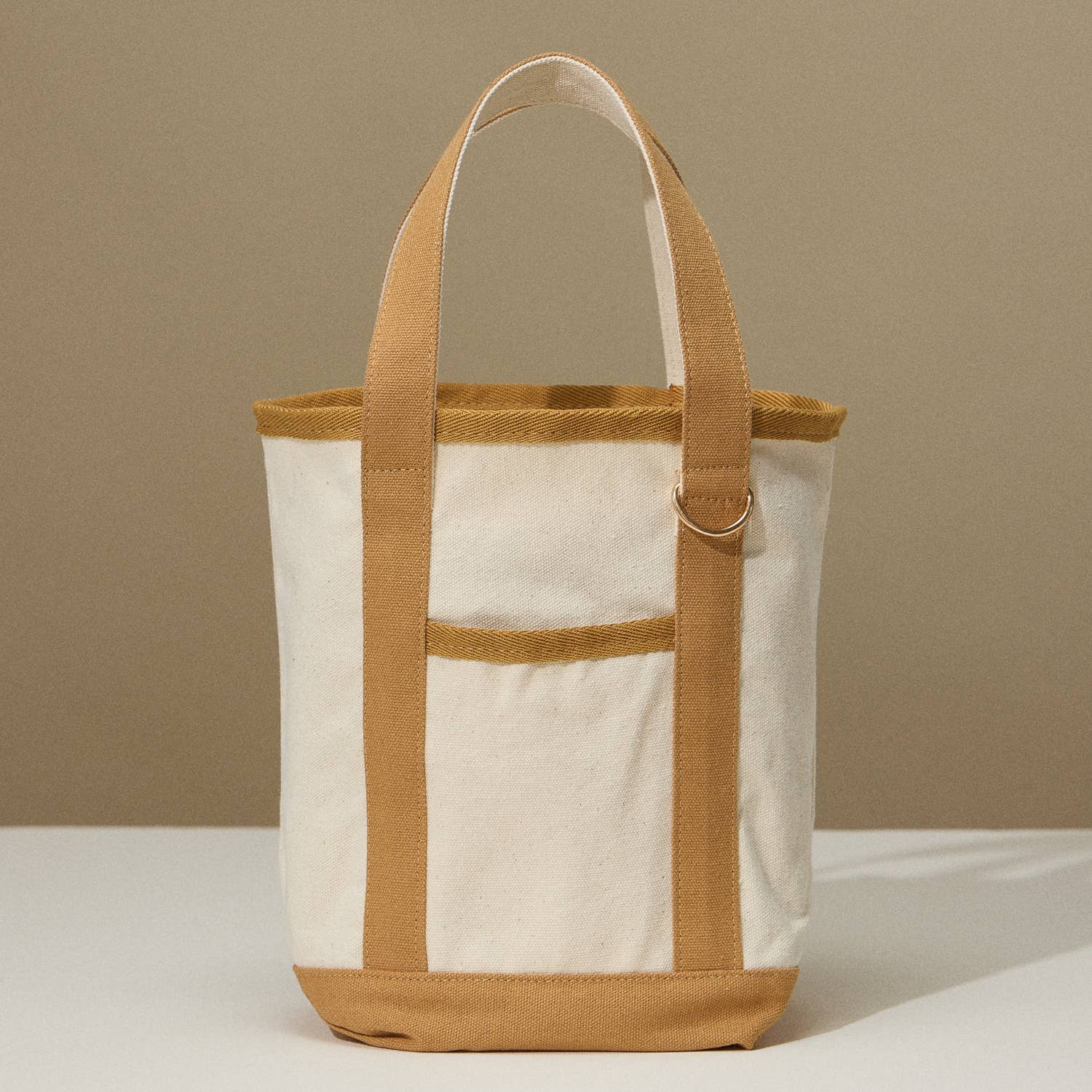Taupe Medium Cotton Canvas Tote Bag