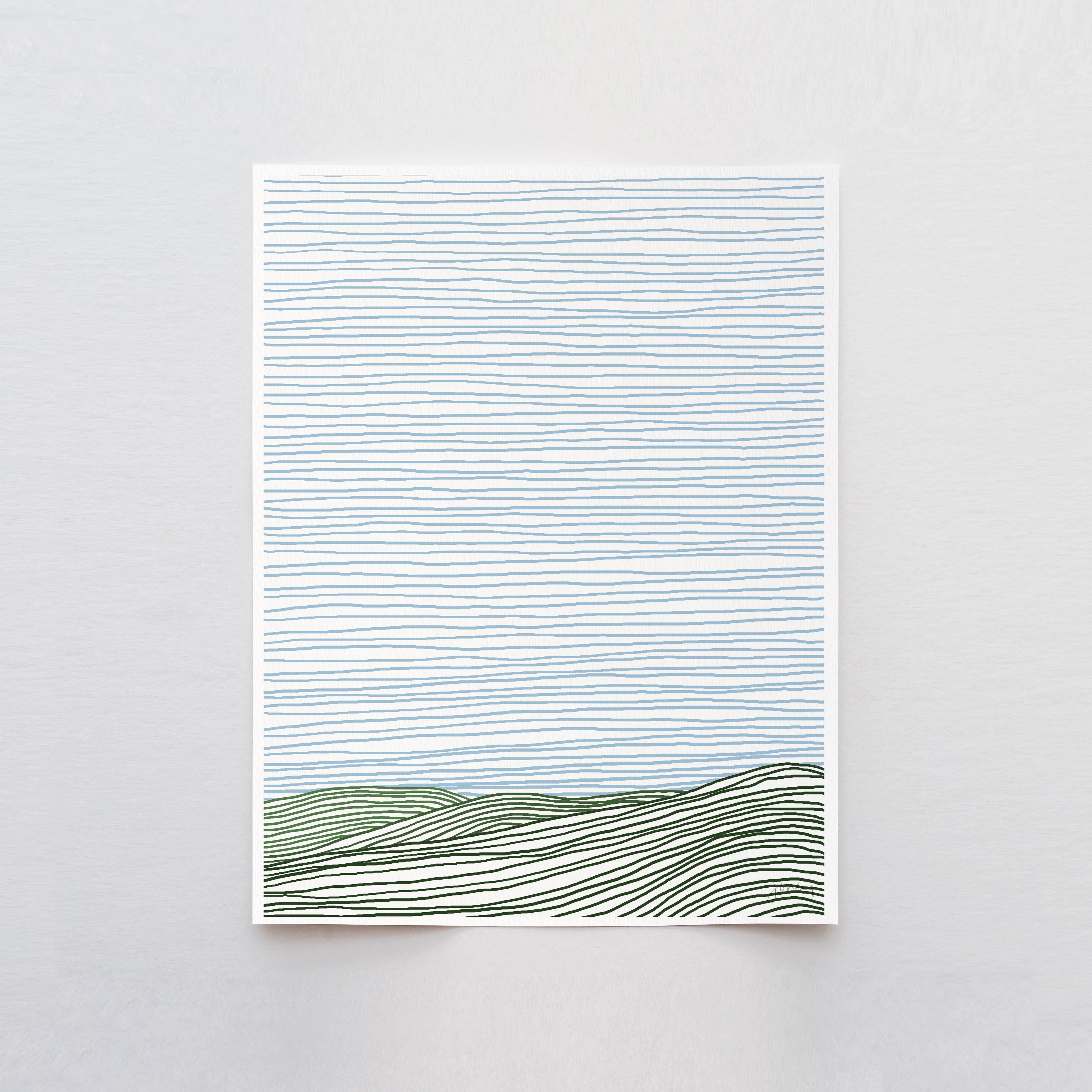 Striped Hills Art Print 8"x10"