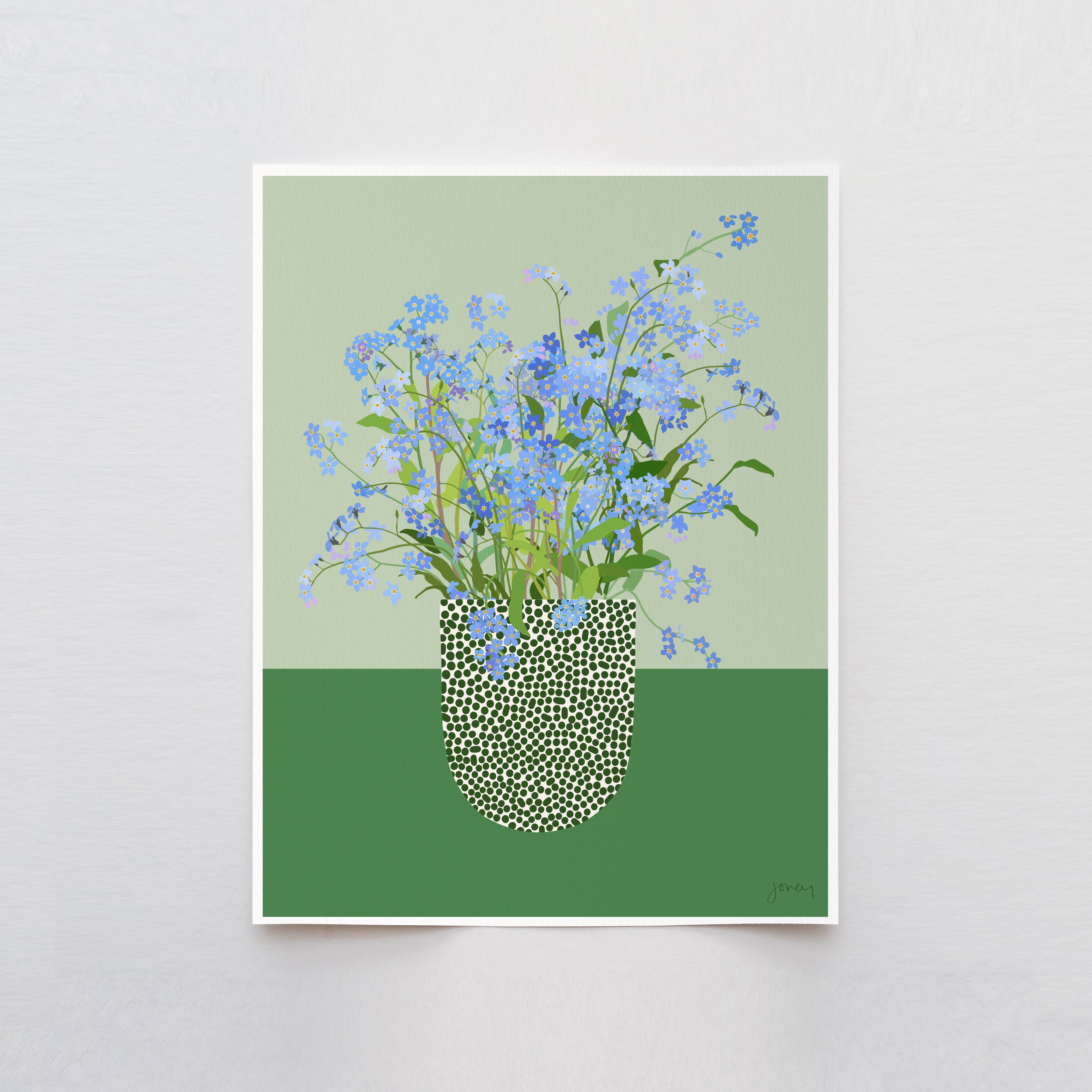 Forget Me Not Art Print 8"x10"