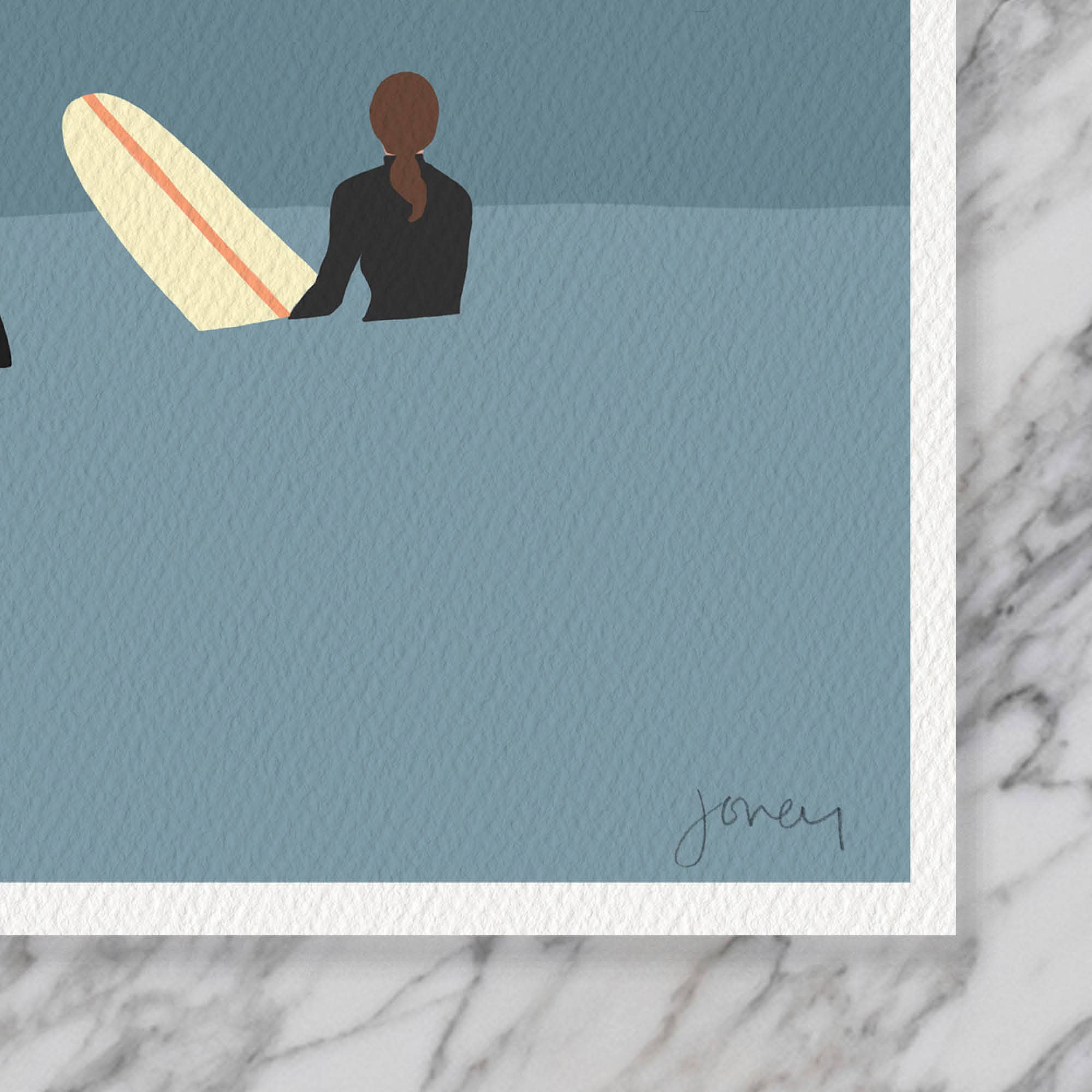 Surfers Waiting Art Print 8"x10"