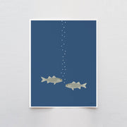 Two Striped Bass Art Print 8"x10"