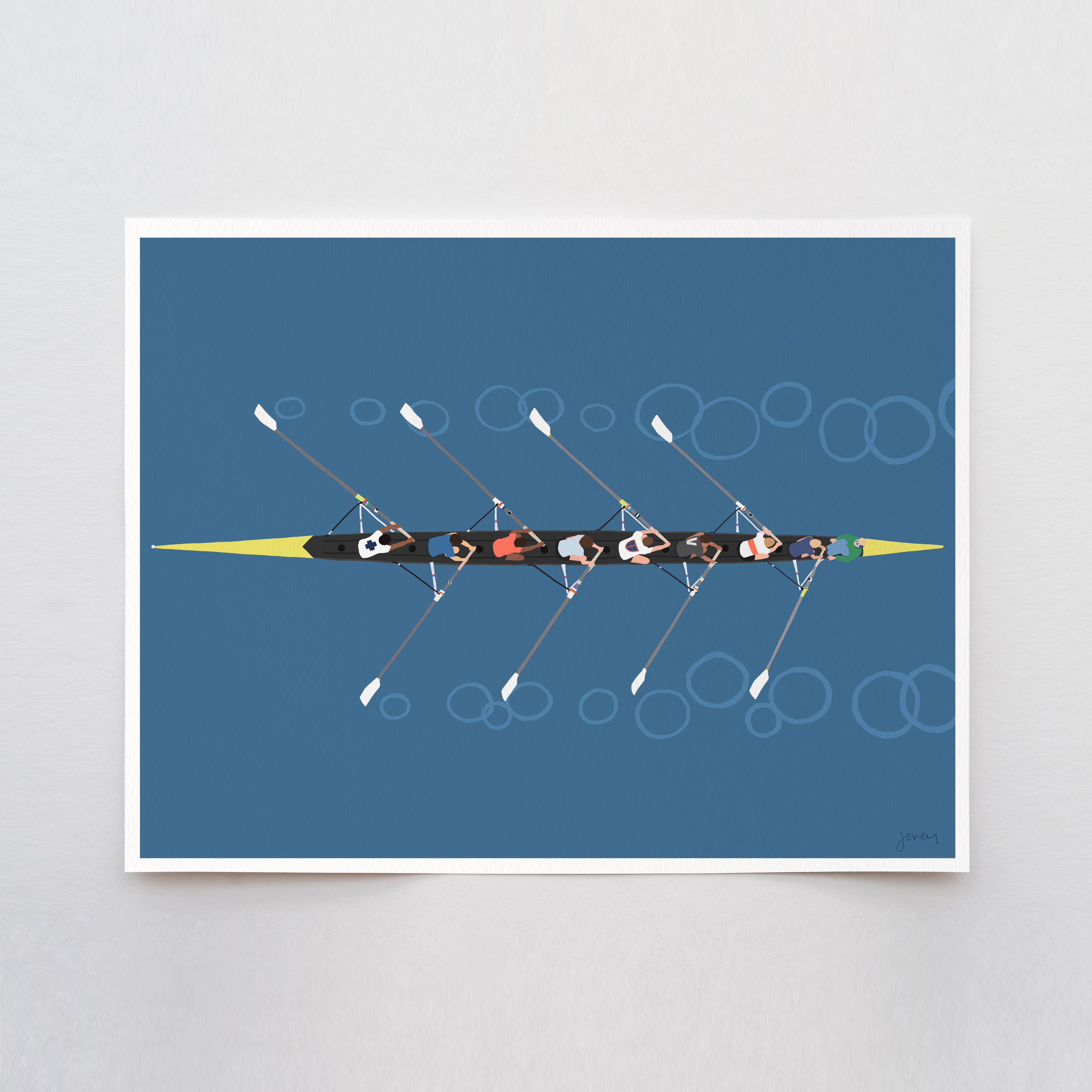 Rowing Art Print 8"x10"