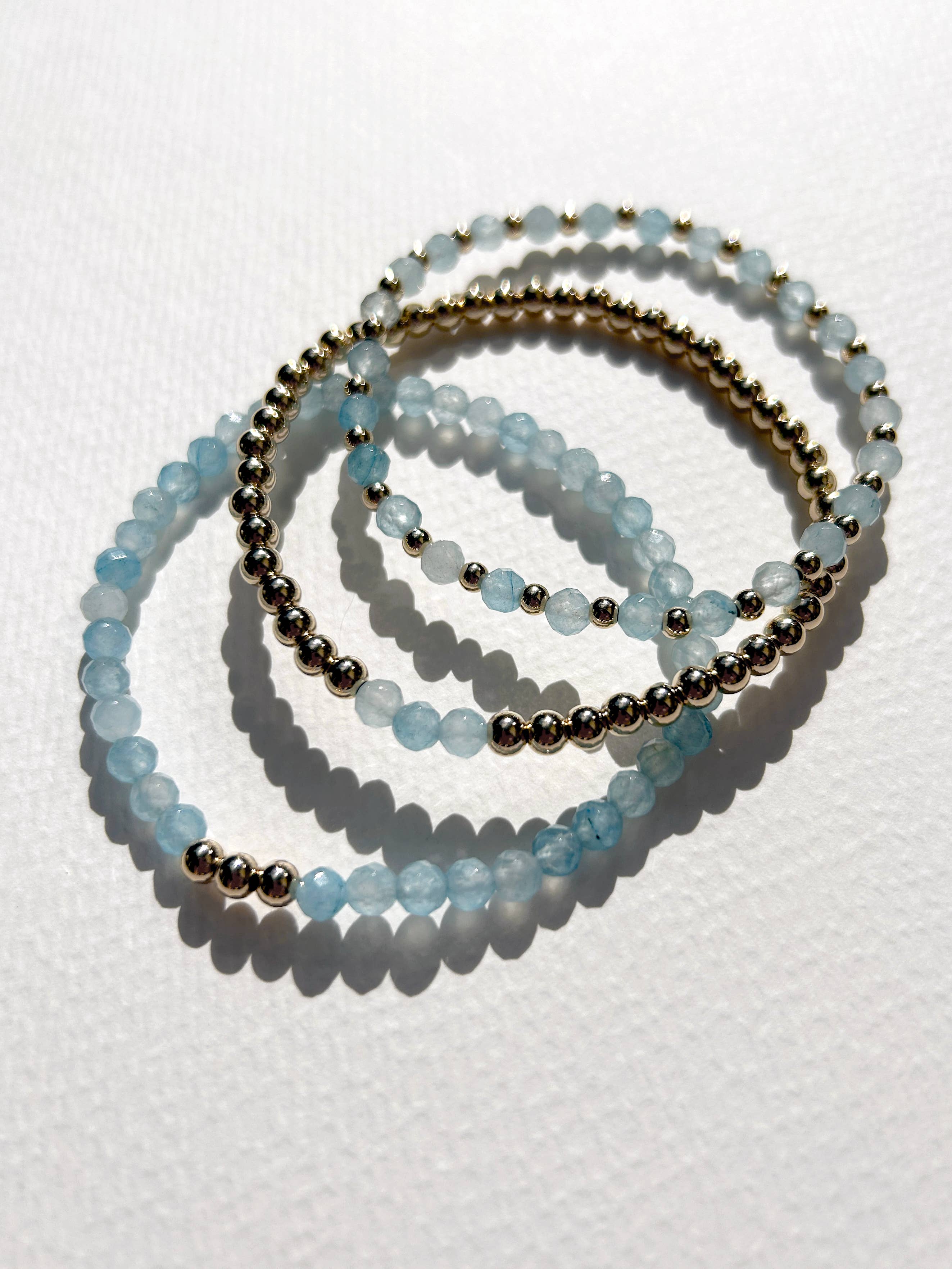Elley Bracelet - Handmade from Sky Blue Jade Gemstones