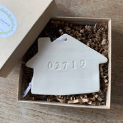 Handmade Ceramic Zip Code House Ornament