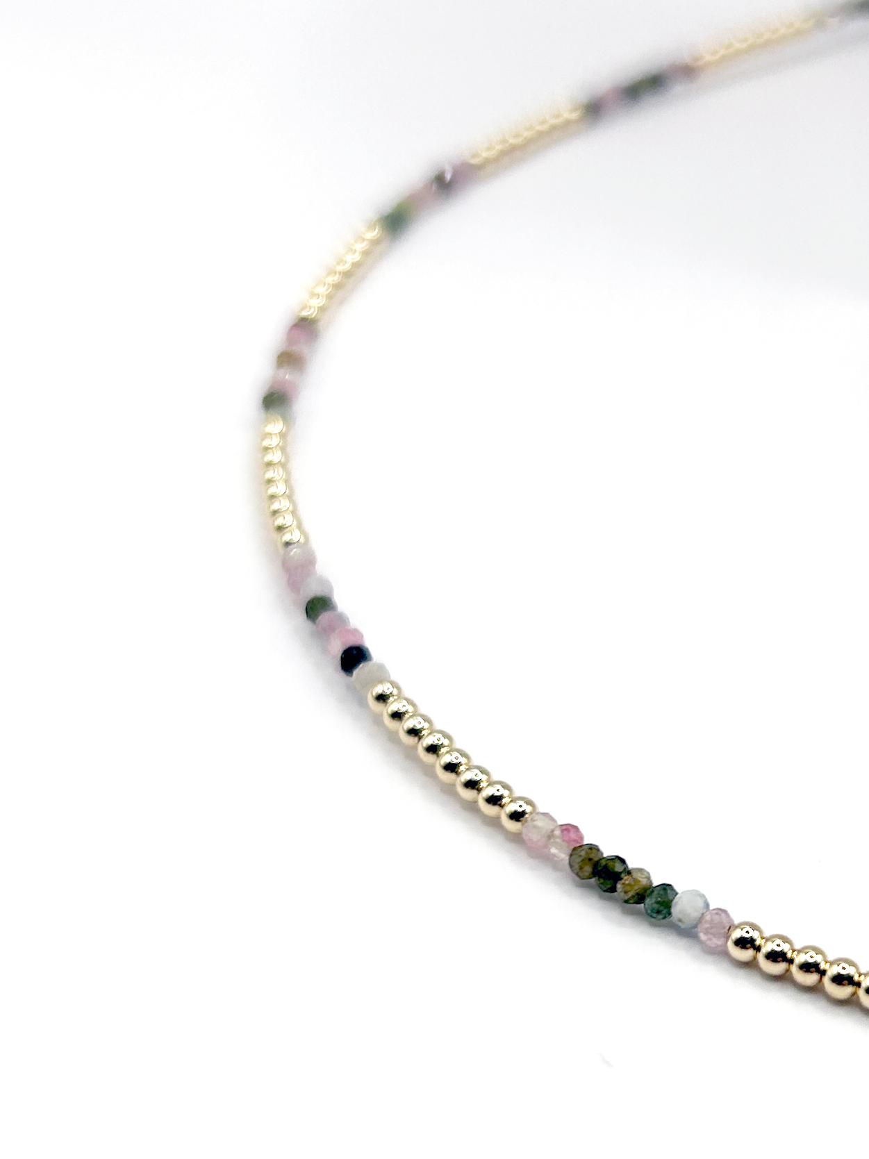 Dash Necklace - Handmade Gemstone and 14k Gold Filled Beads