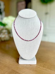Satellite Necklace - Handmade from Red Tourmaline Gemstones