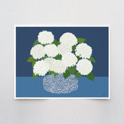 White Hydrangea Art Print 8"x10"