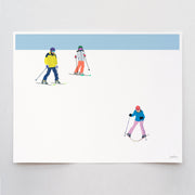 Skiing Family Art Print 8"x10"