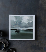 Southwest Harbor Foggy Fishing | Art Print on Canvas