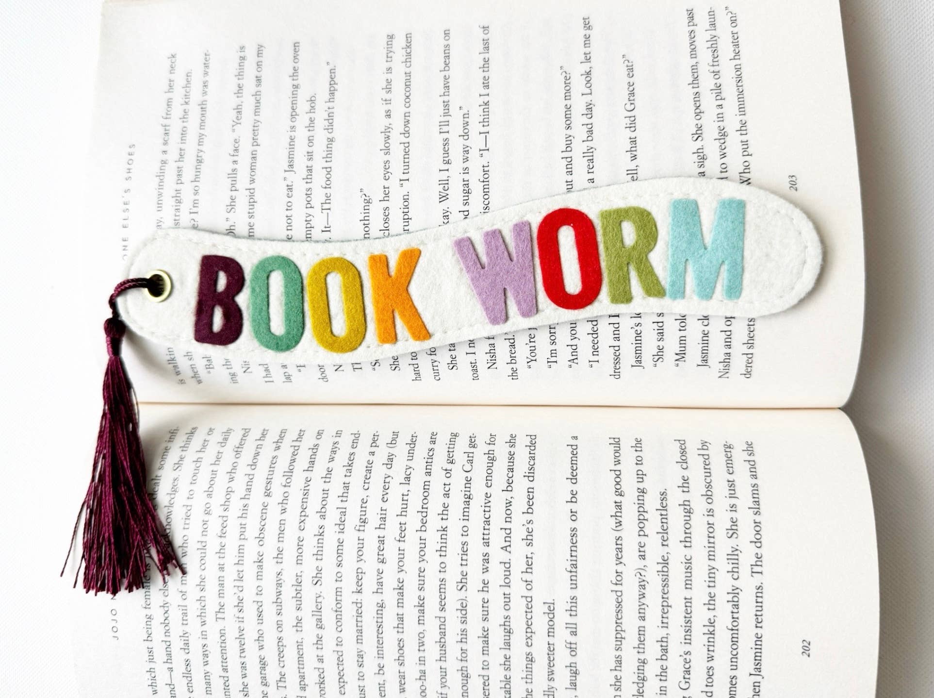 Book Worm Handmade Felt Bookmark