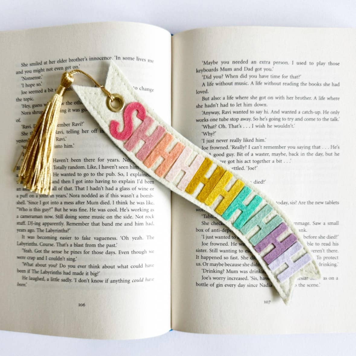 Shh… Handmade Rainbow Felt Bookmark