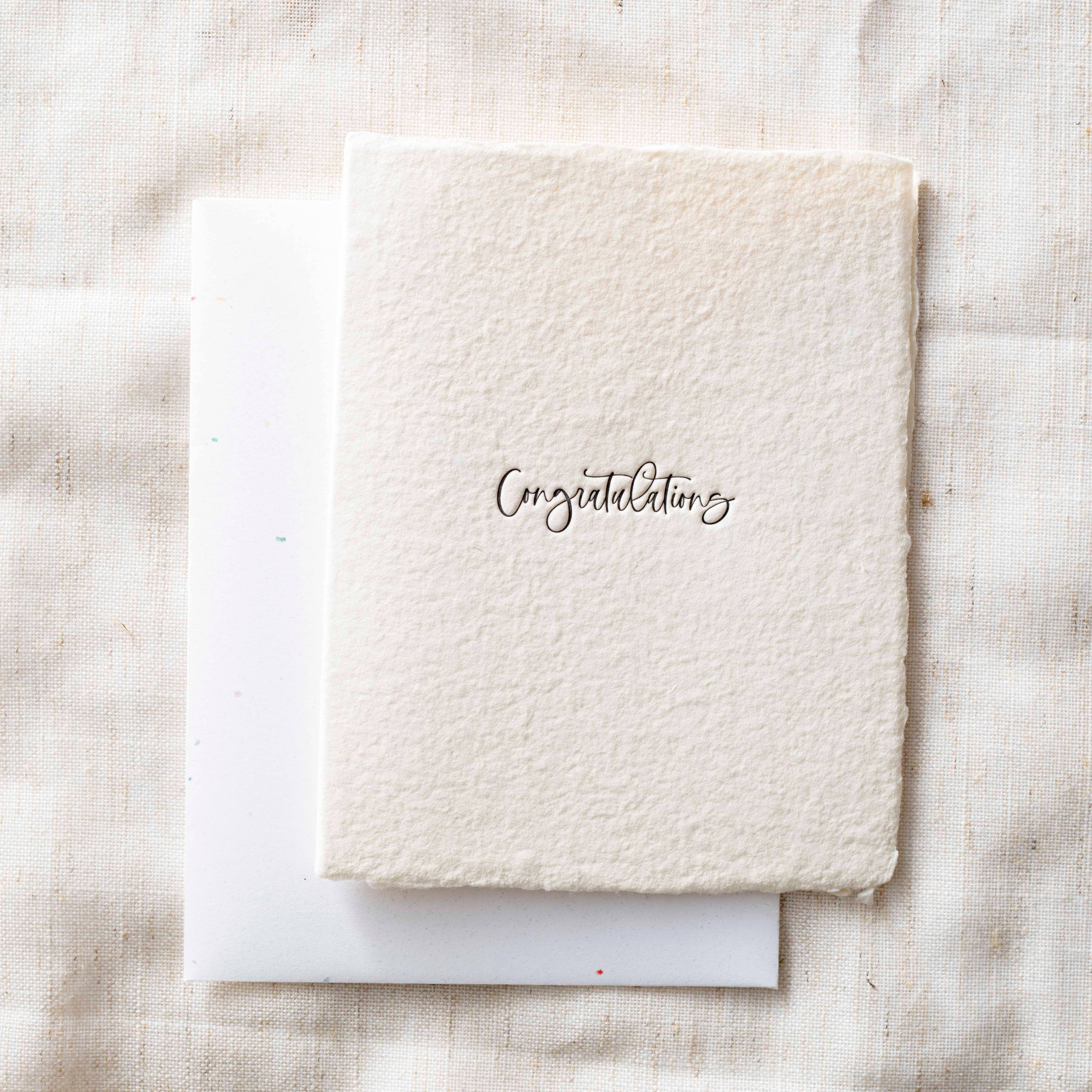 Congratulations Greeting Card on Handmade Paper
